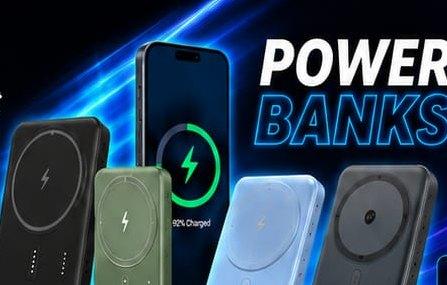 Range of magnetic wireless power banks supplied by PMPEC Solutions, shown charging a mobile phone